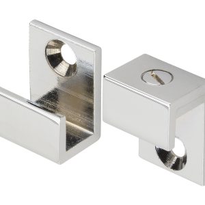 Lot de 4 pattes à glace, Rectangulaire, chromé brillant