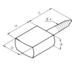 Taquet laiton chromé pour bibliothèque 14mm – Image 2